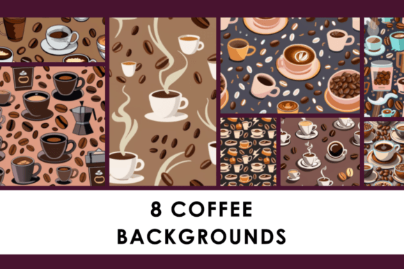 10 Coffee Backgrounds Pattern Set