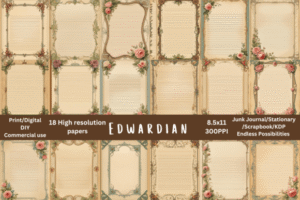 18 Hi-Res 8.5x11 Edwardian Style Papers
