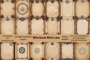 18 Hi-res 8.5x11 Wiccan Themed Papers