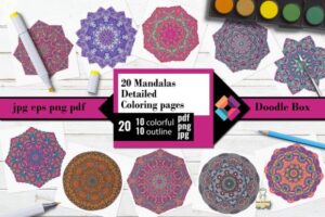 20 Mandalas Detailed Coloring Pages