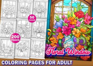 200 Floral Window Coloring Pages