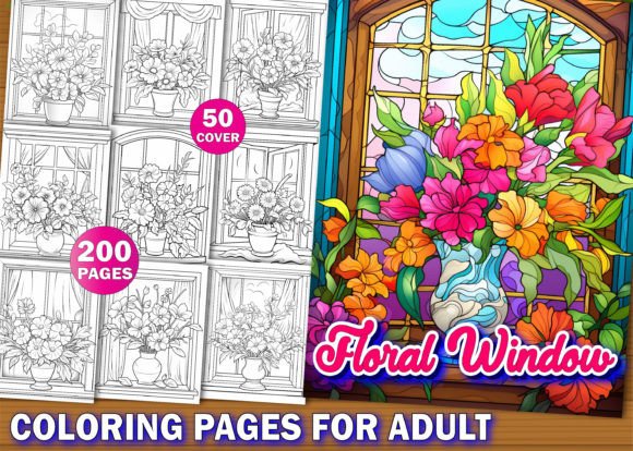 200 Floral Window Coloring Pages