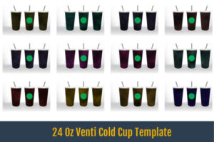 24 Oz Venti Cold Cup Template