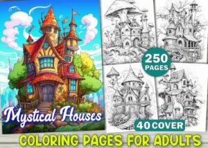 250 Mystical Houses Coloring Book Pages