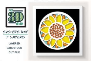 3D Sunflower - Shadow Box