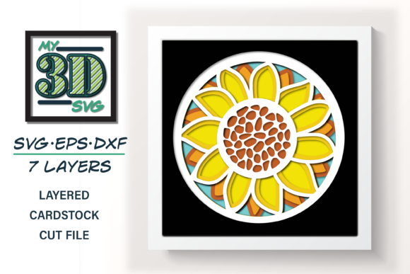 3D Sunflower - Shadow Box