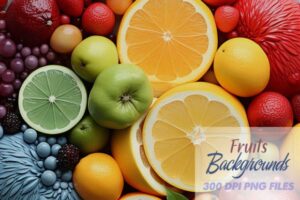 4 Fruit Backgrounds