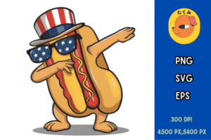 4th July USA Fourth of July Hot Dog Dab