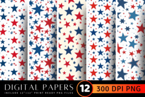 4th of July Digital Paper Backgrounds D