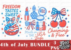 4th of July Hand Drawn Bundle Clipart