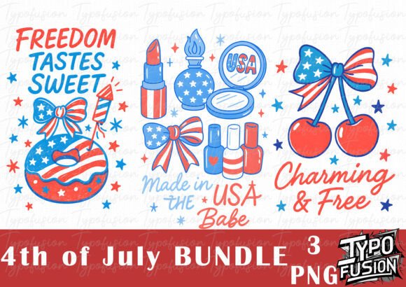 4th of July Hand Drawn Bundle Clipart