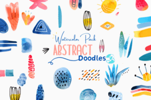 Abstract Watercolor Doodles Clipart P.3
