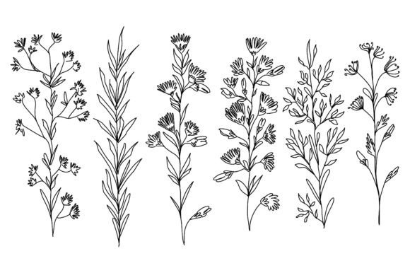Abstract Flower Line Art Design