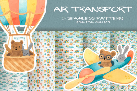 Air Transport Seamless Pattern