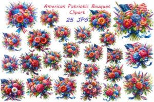 American Patriotic Bouquet Clipart