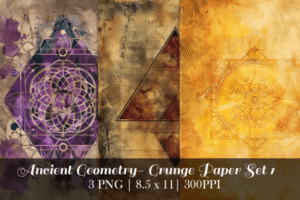 Ancient Geometry Grunge Paper Set 1