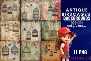 Antique Birdcages Backgrounds
