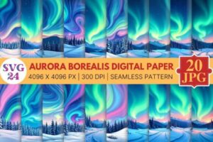 Aurora Borealis Digital Paper