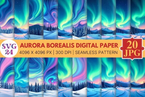 Aurora Borealis Digital Paper