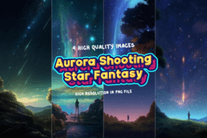 Aurora Shooting Star Fantasy Background