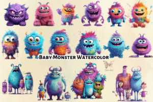 Baby Monster Watercolor