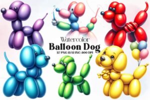 Balloon Dog Sublimation Clipart