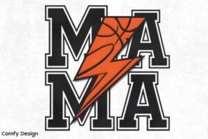 Basketball Mama PNG, Lightning Bolt PNG