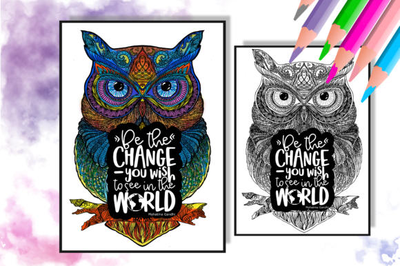 Be the Change Coloring Page Mandalas