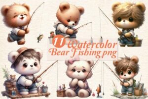 Bear Fishing Clipart
