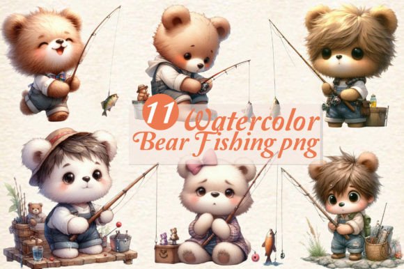 Bear Fishing Clipart