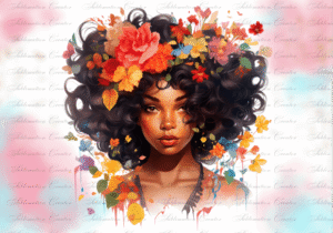 Black Girl Floral Free, Sublimation PNG
