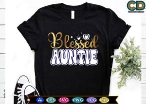Blessed Auntie Free T-shirt Designs