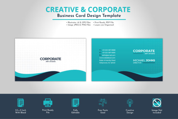 Blue Wave Business Card Template