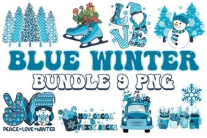 Blue Winter Graphic Sublimation Bundle