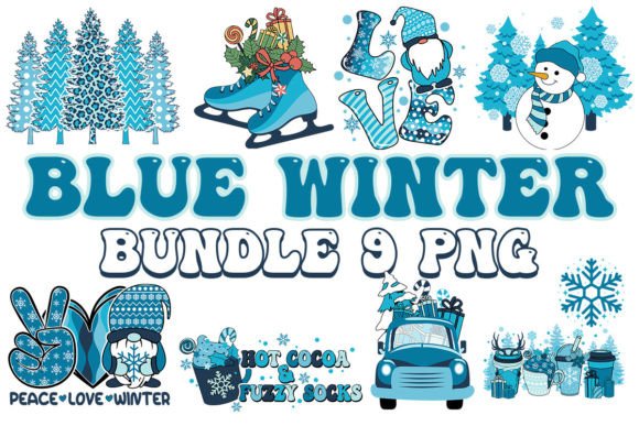Blue Winter Graphic Sublimation Bundle