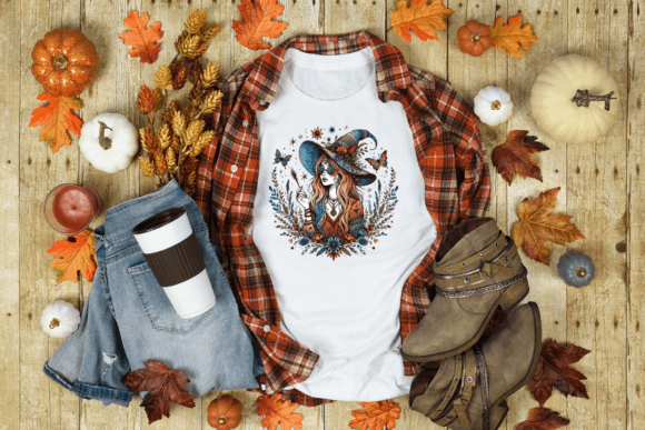 Boho Fall Witch PNG