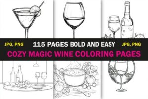 Bold and Easy Magic Wine Coloring Page
