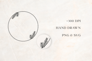 Botanical Circle Frames Clip Art 9