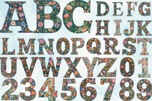 Botanical Floral Alphabet PNG Bundle