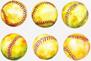 Bright Yellow Softball Clipart