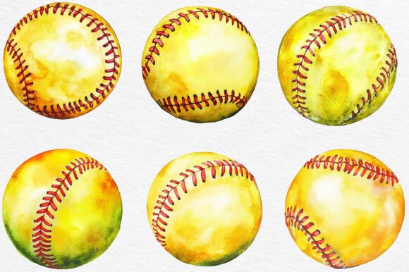 Bright Yellow Softball Clipart
