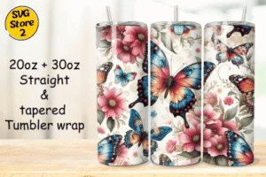 Butterfly Flowers Seamless Sublimation