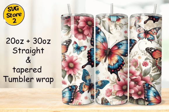 Butterfly Flowers Seamless Sublimation