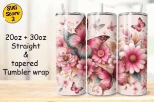 Butterfly Flowers Seamless Sublimation