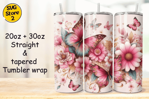 Butterfly Flowers Seamless Sublimation