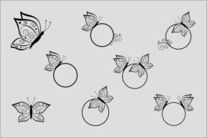 Butterfly Frame Vector Illustration