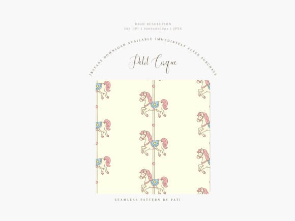 Carousel Horse Seamless Pattern