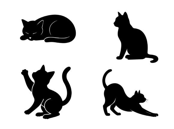 Cat Bundle Silhouette Vector