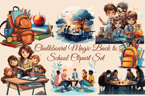 Chalkboard Magic Back to School Clipart