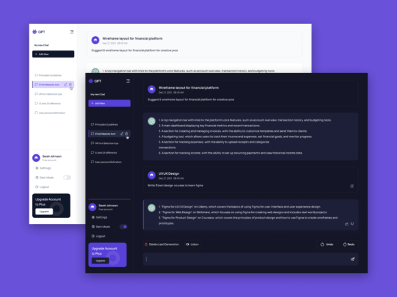Chat GPT Concept Dashboard